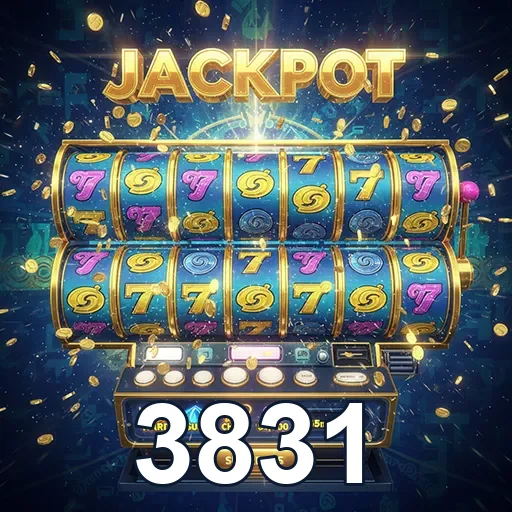 Imagem do jogo de caça-níqueis no site 3831, destaque para as bobinas e símbolos coloridos.